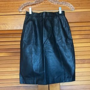 Genuine Leather Black Skirt